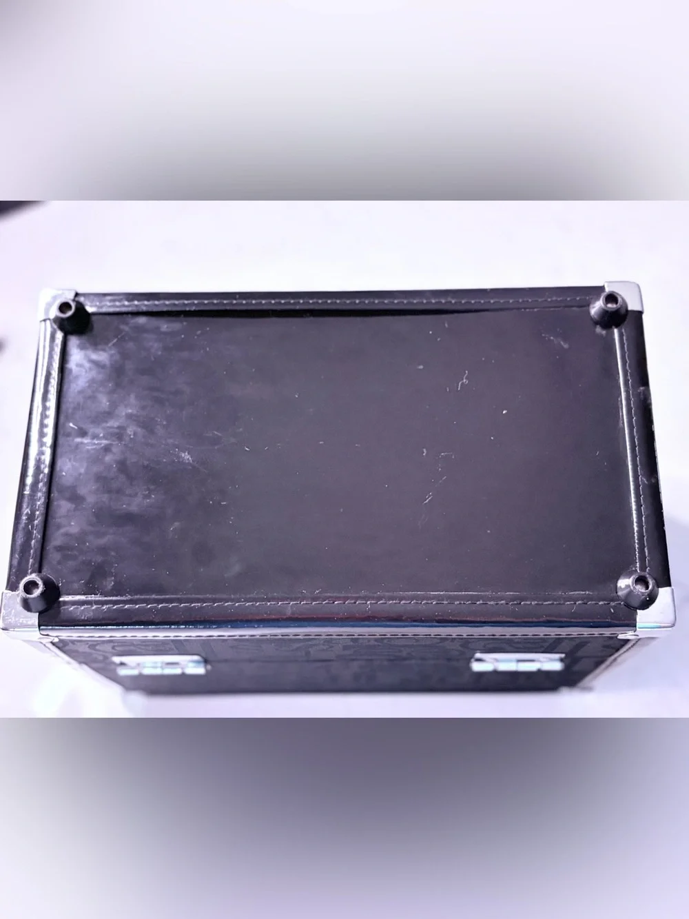 Black Caboodle Patterned Make Up Case w/Metal Hardware & Keys